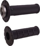 Universal Lock-On Half Waffle Grips Black / Flat - 12.5 CM