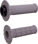 Universal Lock-On Half Waffle Grips Flat / Grey / Silver - 22 MM