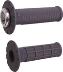 Universal Lock-On Half Waffle Grips Flat / Graphite / Silver - 12.5 CM