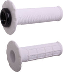 Universal Lock-On Half Waffle Grips Black / Flat / White - 12.5 CM