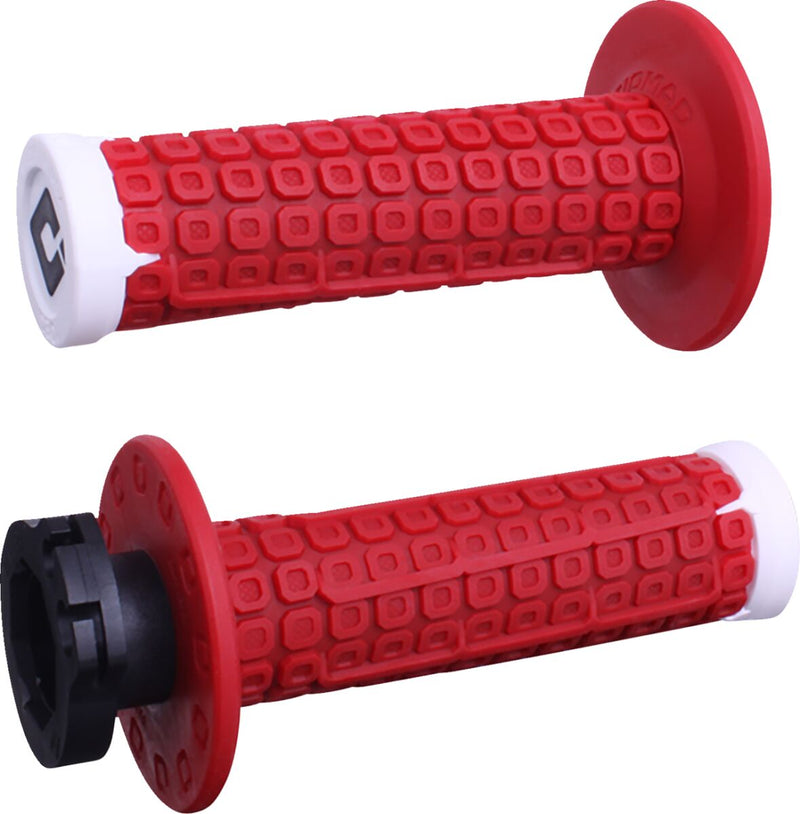Nomad Lock-On Grips Flat / Red / Silver / White For Beta RR 125 2018-2026 - 22 MM