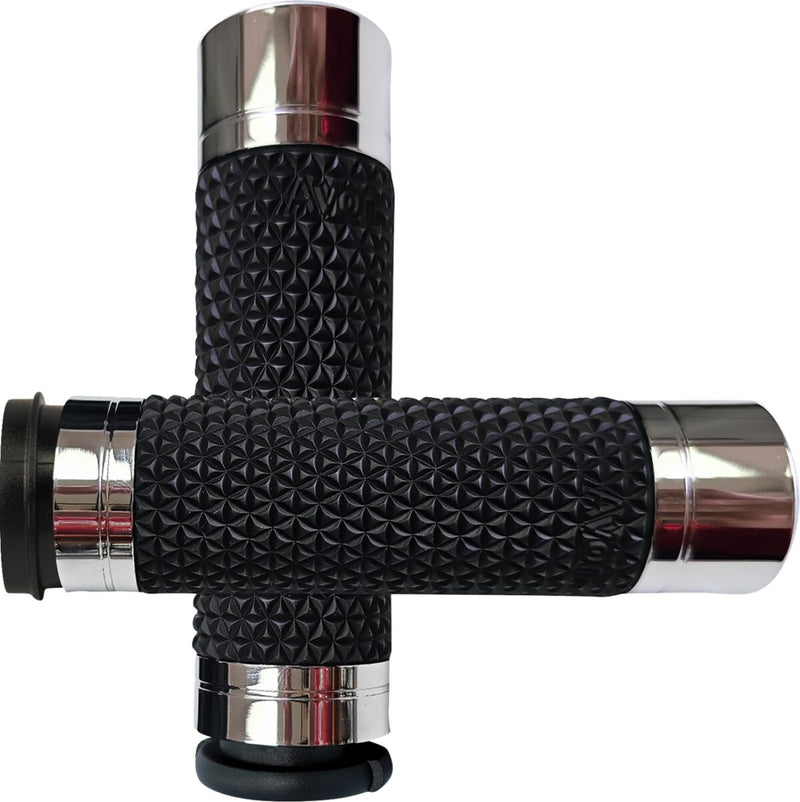 K25 Grips Black / Chrome / Silver For Harley Davidson FLDE 1750 ABS 2018-2020 - 25.4 MM