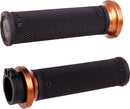 Ruffian Lock-On Street Grips Black / Bronze / Flat / Polished For Harley Davidson FLD 1690 2012-2013 - 25.4 MM