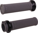 Ruffian Lock-On Street Grips Black / Flat / Graphite / Polished For Harley Davidson FLD 1690 2012-2013 - 25.4 MM