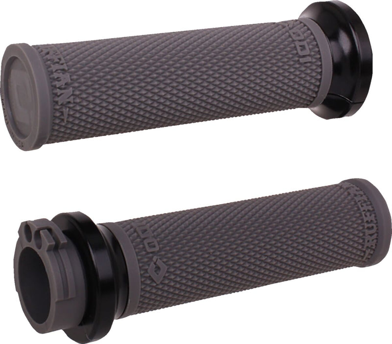 Ruffian Lock-On Street Grips Black / Flat / Graphite / Polished For Harley Davidson FLD 1690 2012-2013 - 25.4 MM