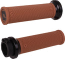 Ruffian Lock-On Street Grips Black / Flat / Gum Rubber / Polished For Harley Davidson FLD 1690 2012-2013 - 25.4 MM