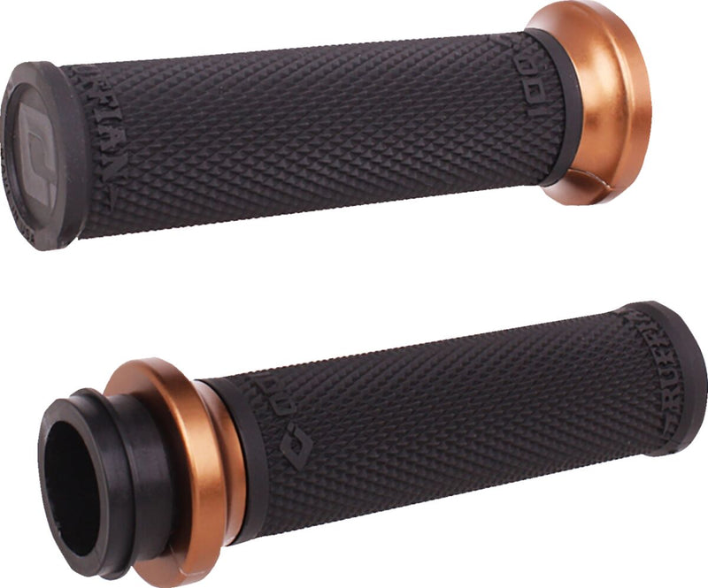 Ruffian Lock-On Street Grips Black / Bronze / Flat / Polished For Harley Davidson FLDE 1750 ABS 2018-2020 - 25.4 MM