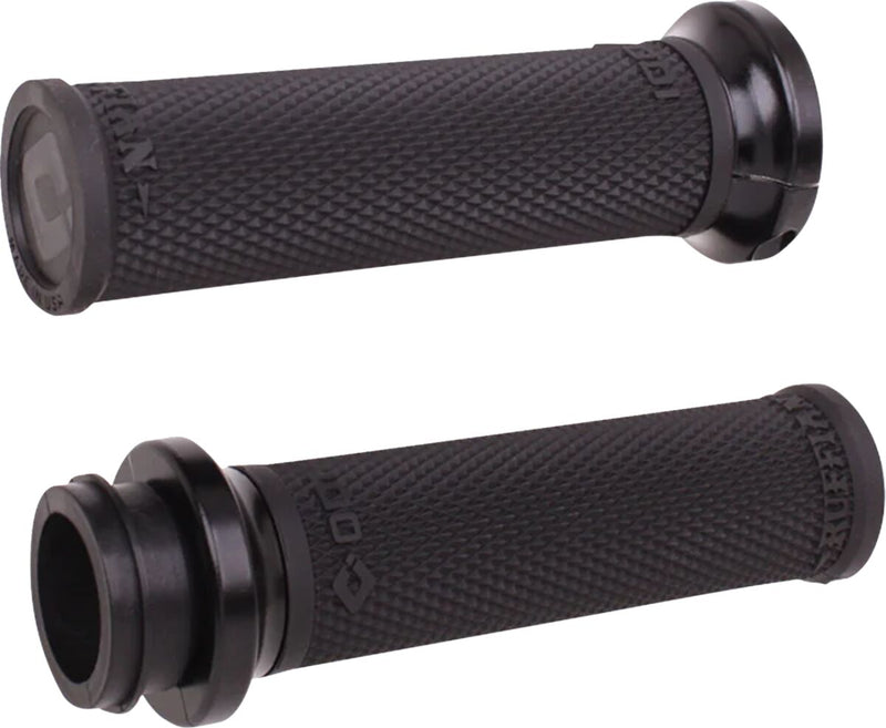 Ruffian Lock-On Street Grips Black / Flat / Polished For Indian CHALLENGER 108 ABS 2020-2023 - 25.4 MM