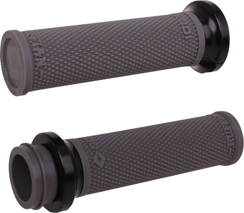 Ruffian Lock-On Street Grips Black / Flat / Graphite / Polished For Indian CHALLENGER 108 ABS 2020-2023 - 25.4 MM