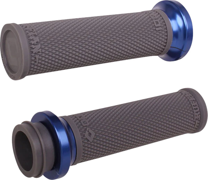 Ruffian Lock-On Street Grips Anodized / Blue / Flat / Grey / Polished For Indian CHALLENGER 108 ABS 2020-2023 - 25.4 MM