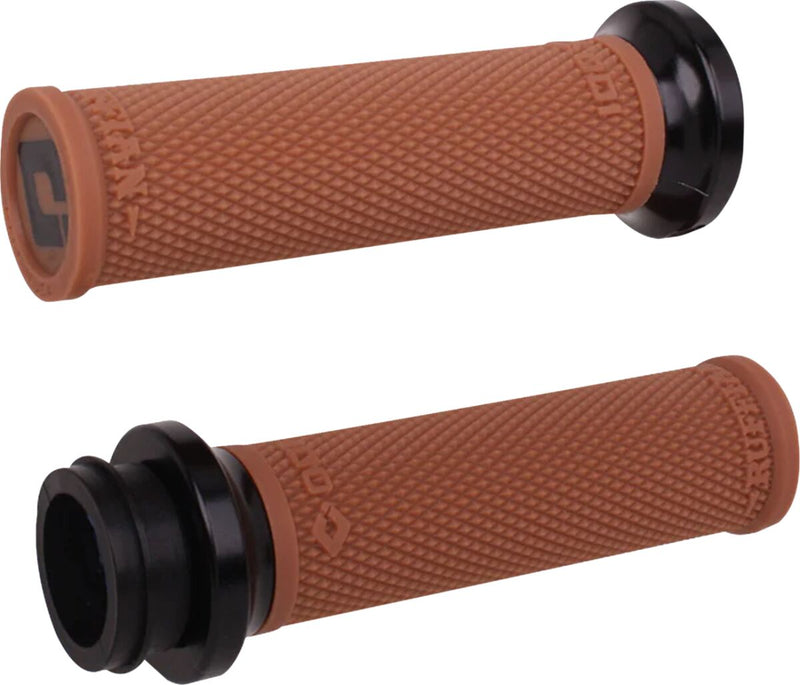 Ruffian Lock-On Street Grips Black / Flat / Gum Rubber / Polished For Indian CHALLENGER 108 ABS 2020-2023 - 25.4 MM