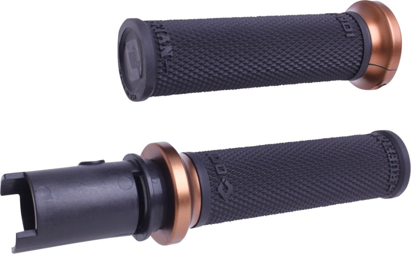 Ruffian Lock-On Street Grips Black / Bronze / Flat / Polished For Harley Davidson FLHXSE 1977 ABS 2023 - 25.4 MM