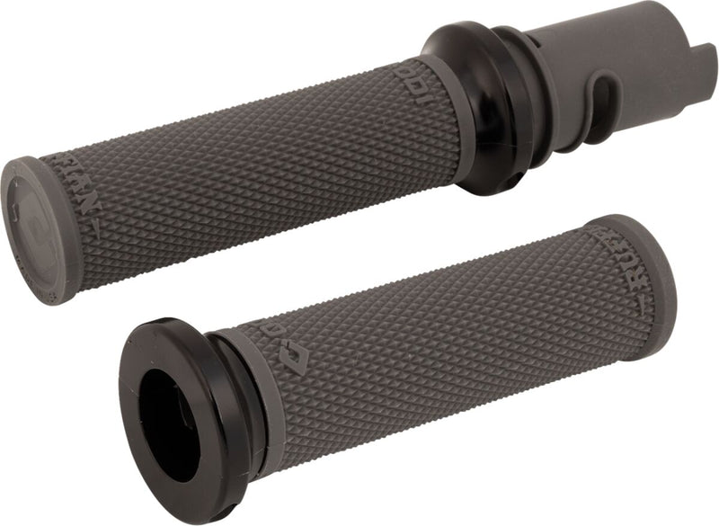 Ruffian Lock-On Street Grips Black / Flat / Graphite / Polished For Harley Davidson FLHXSE 1977 ABS 2023 - 25.4 MM