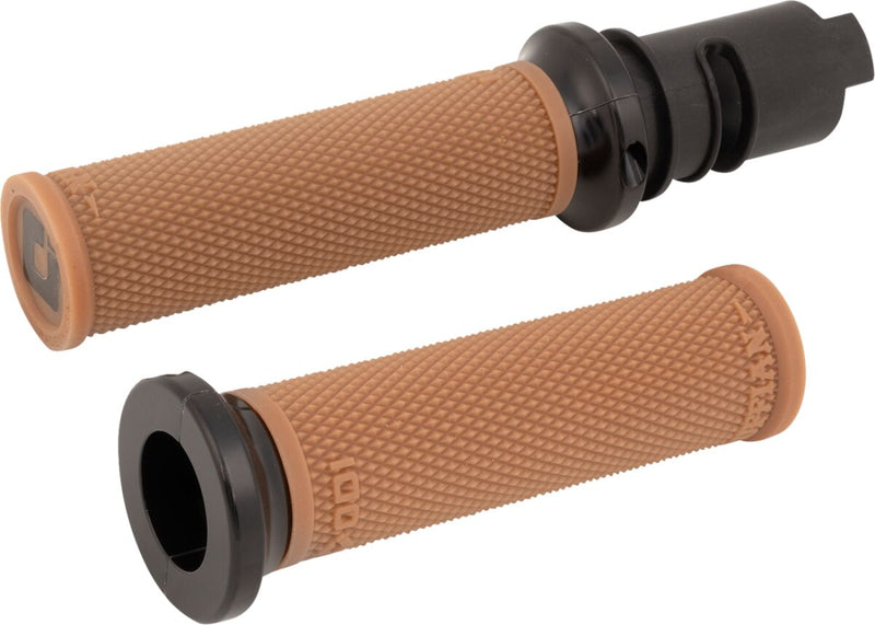 Ruffian Lock-On Street Grips Black / Flat / Gum Rubber / Polished For Harley Davidson FLHXSE 1977 ABS 2023 - 25.4 MM