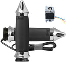Heated Grips Black / Chrome For Harley Davidson FLDE 1750 ABS 2018-2020 - 14 CM