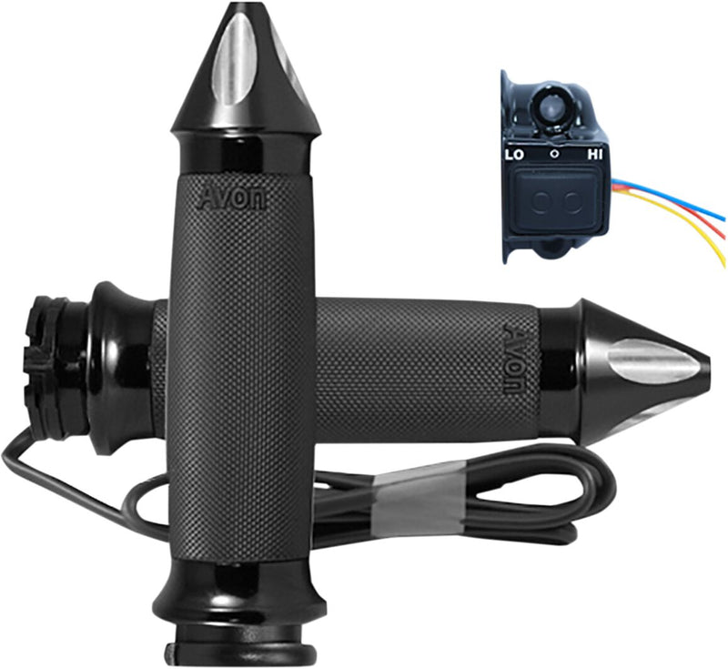 Heated Grips Anodized / Black For Harley Davidson FLD 1690 ABS 2012-2016 - 14 CM