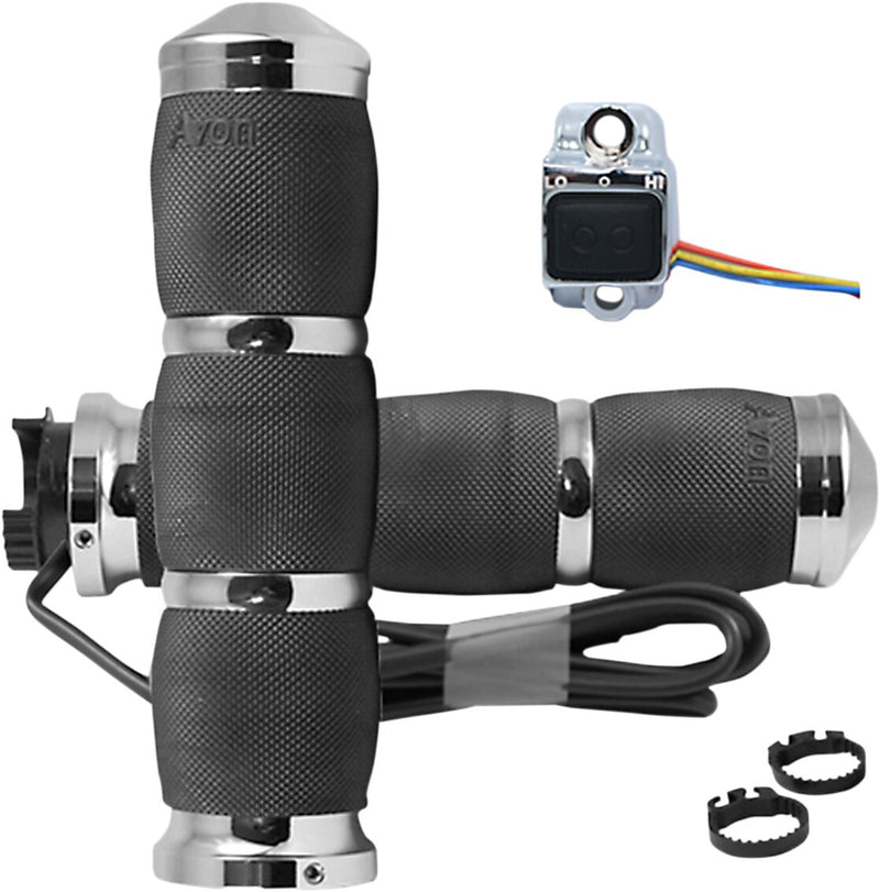 Heated Grips Black / Chrome For Honda GL 1800 2014-15 - 14 CM