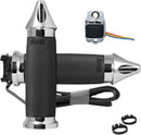 Heated Grips Black / Chrome For Honda GL 1800 2014-2015 - 25.4 MM