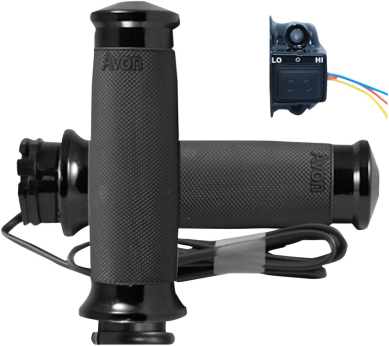 Heated Grips Anodized / Black For Harley Davidson FLD 1690 2012-2013 - 14 CM