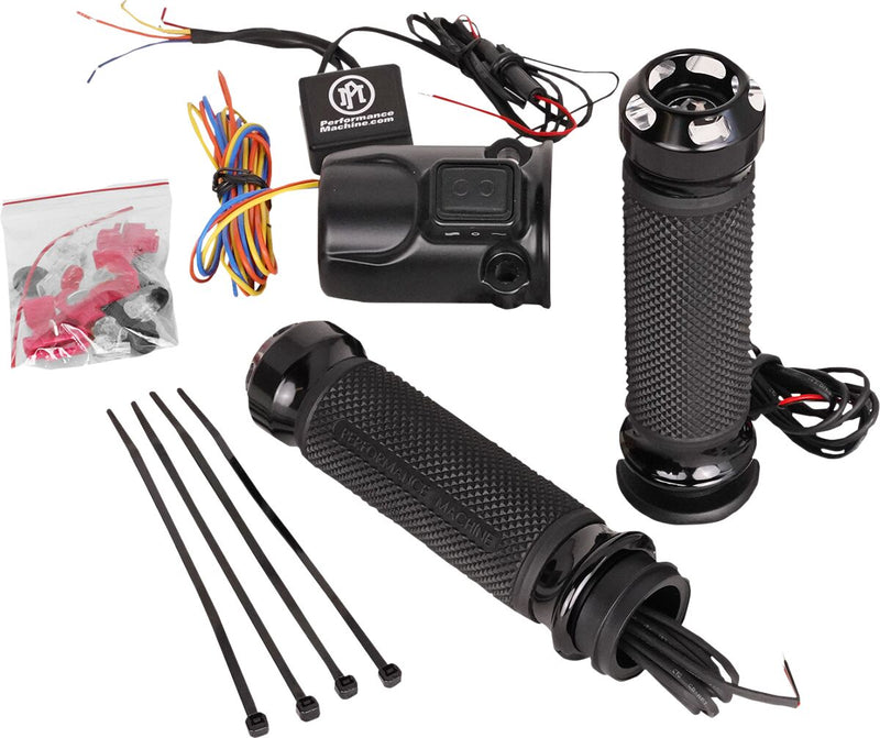 Apex Heated Grips Anodized / Black / Contrast / Silver For Harley Davidson FLTRKSE 1923 ABS 2022-2023 - 25.4 MM