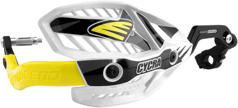Ultra Probend CRM Wrap Around Handguards1-1/8" Handlebars Anodized / White / Yellow - 28.6 MM