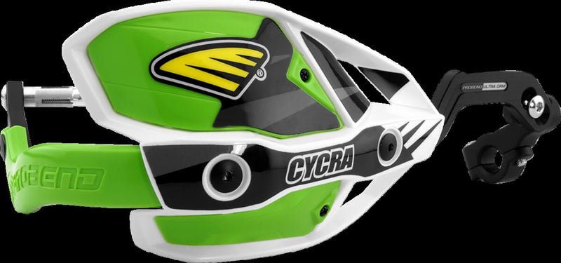 Ultra Probend CRM Wrap Around Handguards1-1/8" Handlebars Anodized / Green / White - 28.6 MM