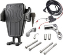 Gen 2 Cybercharger Phone Holder Black / Chrome / Flat For Harley Davidson FLD 1690 2012-2013