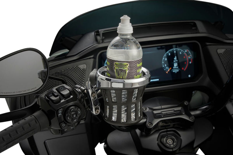 Gen 2 Drink Holder Black / Chrome For Harley Davidson FLD 1690 2012-13 - Universal