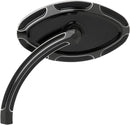 Beveled Short Stem Left Hand Mirror Anodized / Black