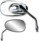 Classic American-Style Mini Oval Yamaha Reverse Thread Mirror Chrome - M10 x 1.25