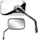 Mini Rectangular Yamaha Reverse Thread Mirror Chrome - M10 x 1.25