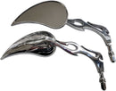 Flame Billet Mirrors Chrome / Silver - 15 CM