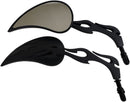 Flame Billet Mirrors Anodized / Black - 15 CM