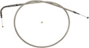 Polished Stainless Steel Braided Throttle/Idle Cable Silver For Harley Davidson FLD 1690 - 93 CM