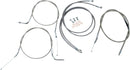 Stainless Handlebar Cable/Line Kit Clear-Coated / Silver For Yamaha XV 1700 2004-2005 - 30.5 CM - 35.5 CM