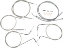 Stainless Handlebar Cable/Line Kit Clear-Coated / Silver For Yamaha XVS 1100 1999-2011 - 30.5 CM - 35.5 CM