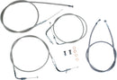 Stainless Handlebar Cable/Line Kit Clear-Coated / Silver For Yamaha XVS 650 1998-2016 - 38 CM - 43 CM
