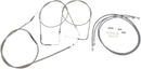 Stainless Handlebar Cable/Line Kit Clear-Coated / Silver For Yamaha XV 1700 2004-2005 - 38 CM - 43 CM