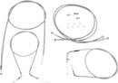 Stainless Handlebar Cable/Line Kit Clear-Coated / Silver For Yamaha XVS 1300 A 2007-2015 - 38 CM - 43 CM