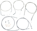 Stainless Handlebar Cable/Line Kit Clear-Coated / Silver For Yamaha XV 1700 2004-2005 - 45.5 CM - 51 CM