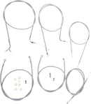 Stainless Handlebar Cable/Line Kit Clear-Coated / Silver For Yamaha XVS 1100 A 2000-2004 - 45.5 CM - 51 CM