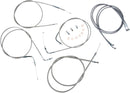 Stainless Handlebar Cable/Line Kit Clear-Coated / Silver For Yamaha XVS 1100 1999-2011 - 45.5 CM - 51 CM