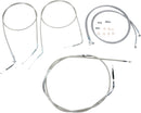 Stainless Handlebar Cable/Line Kit Clear-Coated / Silver For Kawasaki VN 2000 2004-2010 - 45.5 CM - 51 CM