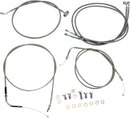 Stainless Handlebar Cable/Line Kit Clear-Coated / Silver For Yamaha XV 1900 2006-2007 - 45.5 CM - 51 CM
