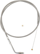 Stainless Braided Handlebar Throttle Cable Silver For Harley Davidson FLS 1690 - 45.5 CM - 51 CM