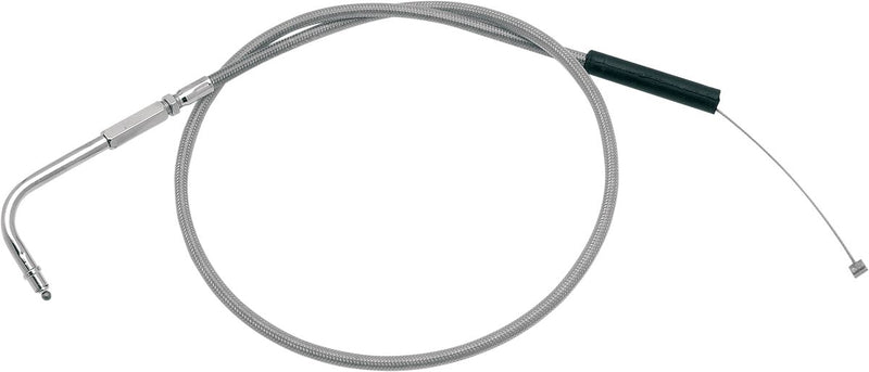 Armor Coat Stainless Steel Throttle/Idle Cable Silver For Harley Davidson FLD 1690 - +22.9 CM