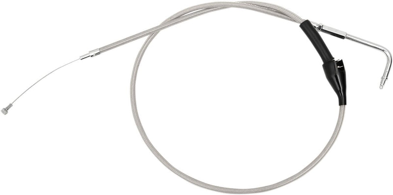 Armor Coat Stainless Steel Throttle/Idle Cable Silver For Harley Davidson FLD 1690 - +22.9 CM