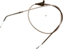Polished Stainless Steel Braided Throttle/Idle Cable Silver For Harley Davidson FLHR 1450 - 97.5 CM
