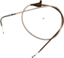 Polished Stainless Steel Braided Throttle/Idle Cable Silver For Harley Davidson FLHRSEI 1550 - 112 CM