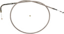 Polished Stainless Steel Braided Throttle/Idle Cable Silver For Harley Davidson FLD 1690 - 120.5 CM
